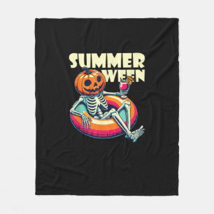 Happy Summerween Summer Halloween Chill Fleece Blanket