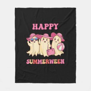 Happy Summerween Summer Halloween Costumes Ghost L Fleece Blanket