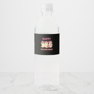 Happy Summerween Summer Halloween Costumes Ghost L Water Bottle Label