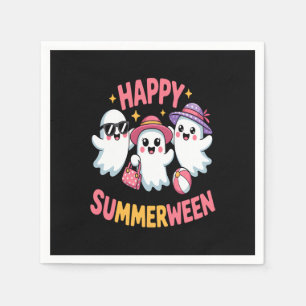 Happy Summerween Summer Halloween Funny Napkin