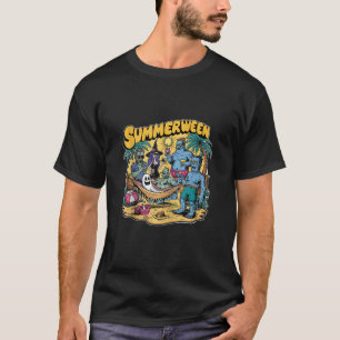 Happy Summerween Summer Halloween Holiday Beach Vi T-Shirt