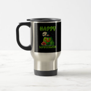 Happy Summerween Summer Watermelon Jack-O-Lantern Travel Mug