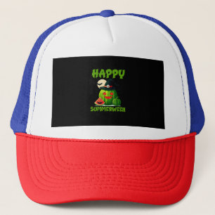 Happy Summerween Summer Watermelon Jack-O-Lantern Trucker Hat