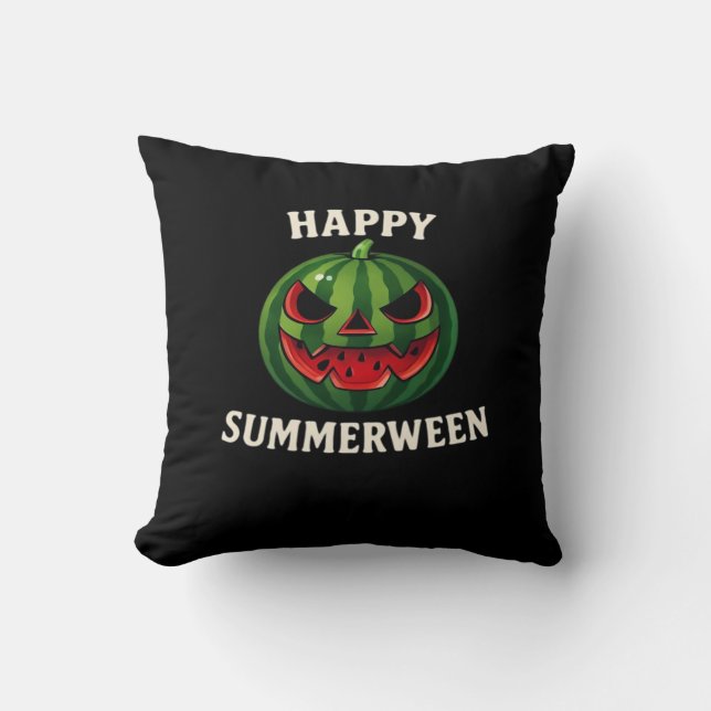 Happy Summerween Watermelon Jack O’ Lantern – Funn Cushion (Front)