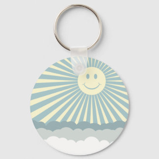 Happy Sun And Clouds Key Ring