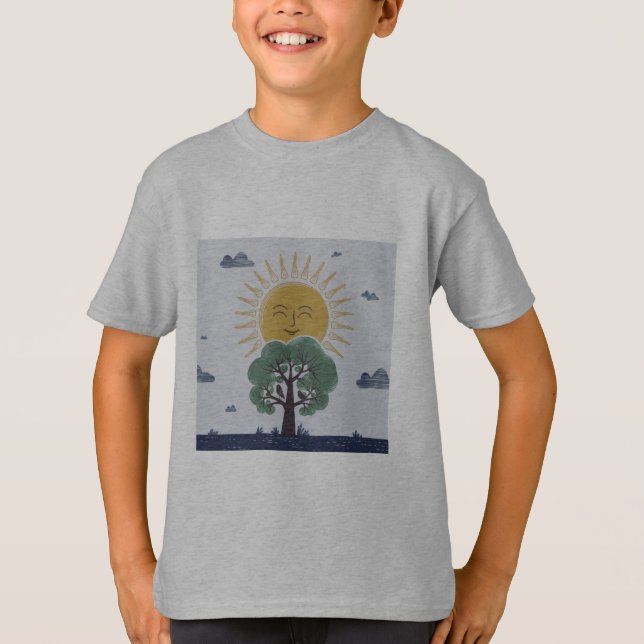 “Happy Sun and Tree” Graphic T-Shirt (Front)