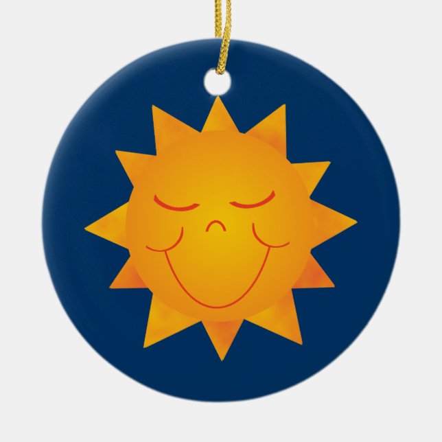 Happy Sun Ceramic Tree Decoration (Front)