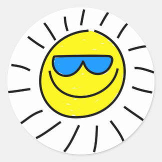 Happy Sun Classic Round Sticker