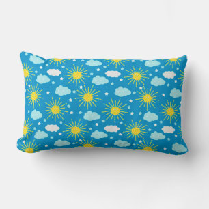 Happy Sun, Clouds, and Stars Lumbar Cushion
