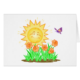 Happy Sun Daffodils and Butterfly