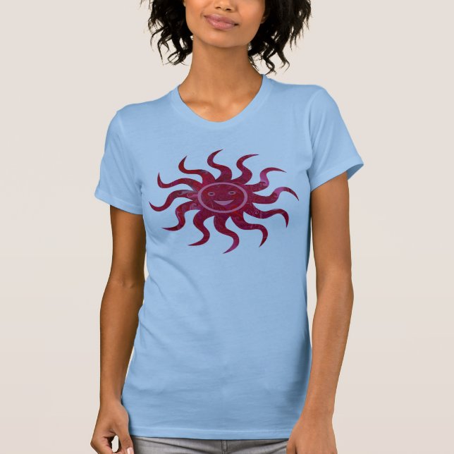 Happy Sun Face Design T-Shirt (Front)