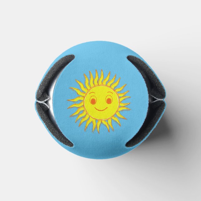 Happy Sun Face Drawing Can Cooler (Bottom)