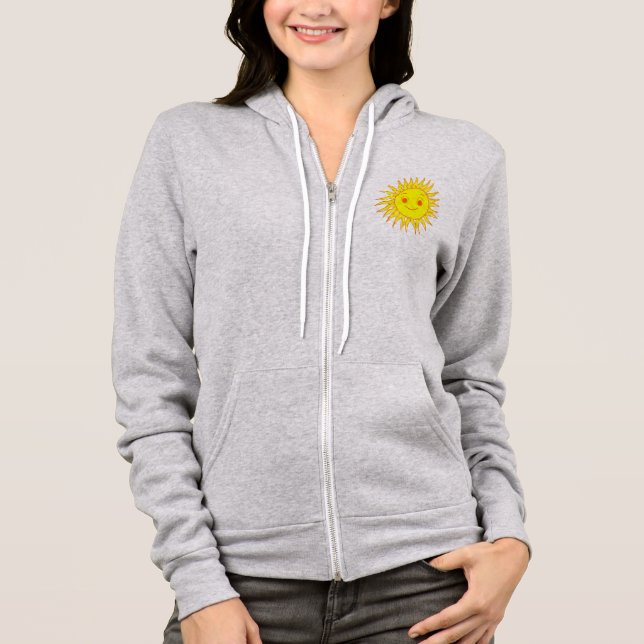 Happy Sun Face Drawing Hoodie (Front)