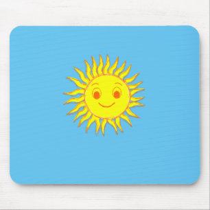 Happy Sun Face Drawing Mouse Pad
