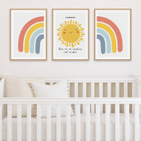 Happy Sun Rainbow Personalised Nursery Decor