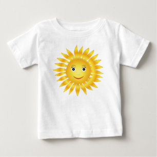 Happy Sun Smiling Emoji Yellow Cute Sunny Baby T-Shirt