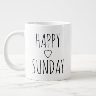 'Happy Sunday' Elegant Charming Uplifting Gift  Large Coffee Mug