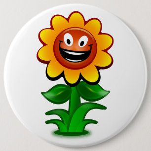 HAPPY SUNFLOWER 6 CM ROUND BADGE