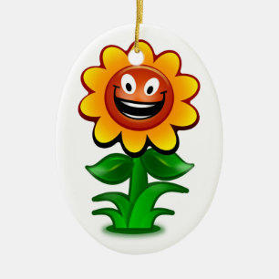 HAPPY SUNFLOWER CERAMIC TREE DECORATION