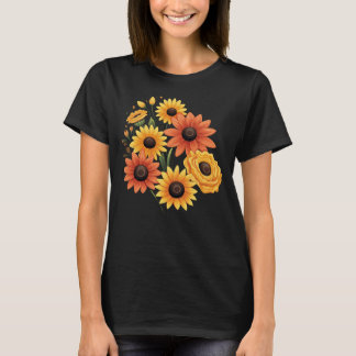 Happy Sunflower Garden – Cute Smiling Sunflowers  T-Shirt