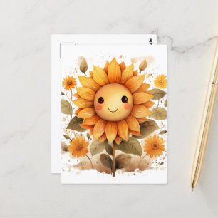 Happy Sunflower Postcard