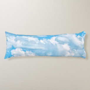 Happy Sunny Clouds All Over Print Background Body Cushion