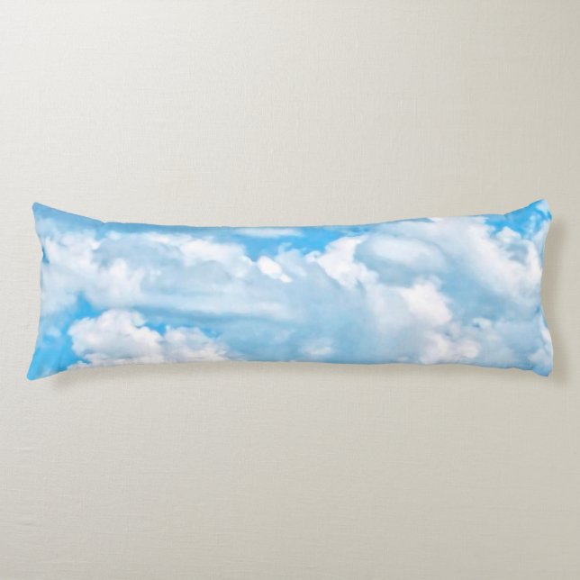 Happy Sunny Clouds All Over Print Background Body Cushion (Front)