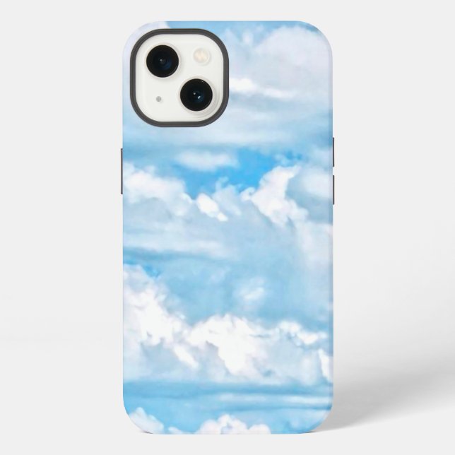 Happy Sunny Clouds Background iPhone Case (Back)