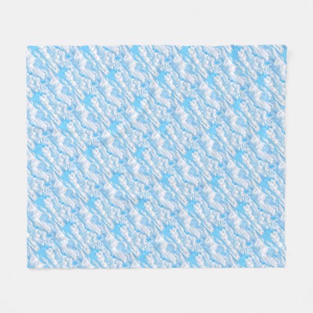 Happy Sunny Clouds Blue Background Fleece Blanket (Front (Horizontal))