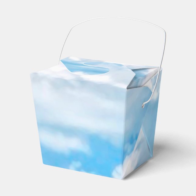 Happy Sunny Clouds Light Blue Sky Background Favour Box (Front Side)