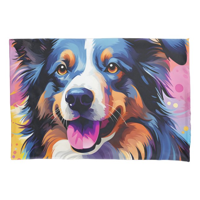 Happy Sunny Puppy Watercolor Pillowcase (Front)