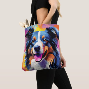 Happy Sunny Puppy Watercolor Tote Bag