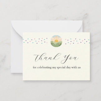 Happy Sunrise Over Blooming Hills Thank You Card