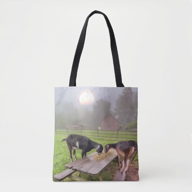 Happy Sunset Goats Tote Bag (Front)