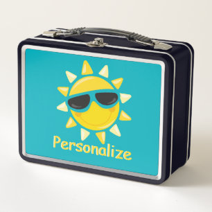 Happy Sunshine Cool Sun Sunglasses Personalised Metal Lunch Box