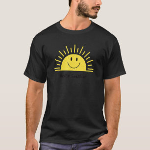 Happy Sunshine Cute Yellow Smile Face Sun Smiling  T-Shirt