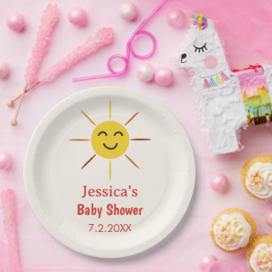 Happy Sunshine Gender Neutral Baby Shower  Paper Plate