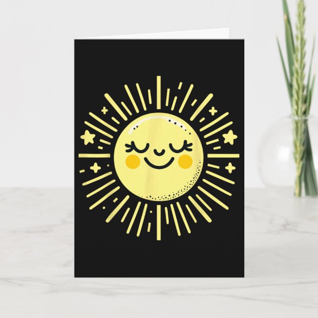 Happy Sunshine Summer Vacation Sun  Card (Front)