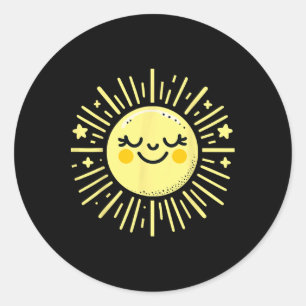 Happy Sunshine Summer Vacation Sun  Classic Round Sticker
