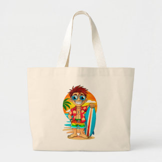 Happy Surfer beach bag - Summer illustration