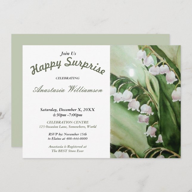 HAPPY SURPRISE PARTY INVITATION (Front/Back)