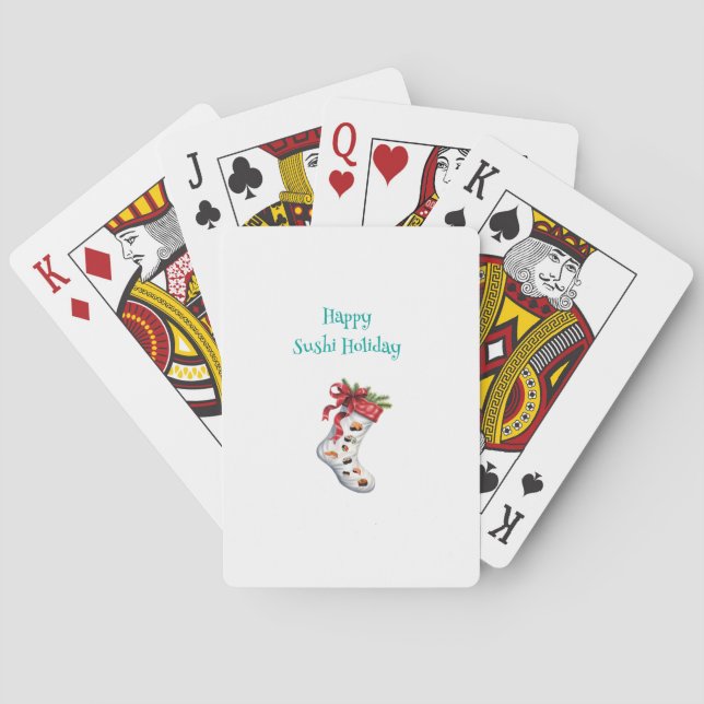 Happy Sushi Holiday Classic Playing Cards (Back)