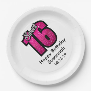 Happy Sweet 16 Birthday Party   Paper Plate
