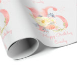 Happy Sweet 16 Floral 16th Birthday Wrapping Paper<br><div class="desc">Personalised 16th Birthday Gift Wrap. The template is set up for you to add your name or custom text in pink script typography. This delicate and feminine design features the number 16, decorated with a bouquet of flowers and foliage. It has a soft colour palette of blush pink, apricot, yellow,...</div>