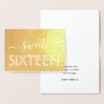 Happy Sweet 16th Birthday Modern Script Gold Real Foil Card<br><div class="desc">Say happy sweet 16th birthday in style with the chic luxe shine of gold real foil. All text is simple to customise. Change greeting on front for another occasion or delete message inside for a blank card. Modern minimalist design features typography in trendy handwritten script calligraphy and vintage art deco...</div>