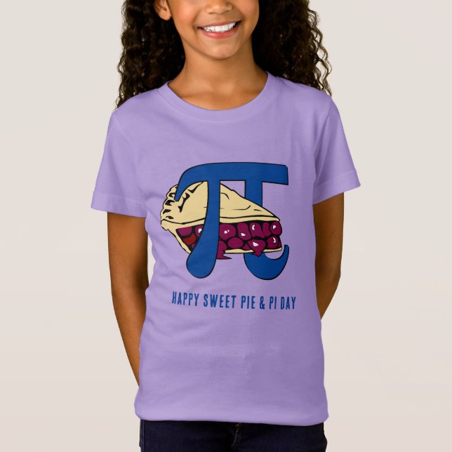 Happy Sweet Cherry Pie PI DAY Kids T-Shirt (Front)