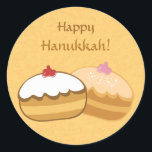 Happy Sweet Hanukkah Classic Round Sticker<br><div class="desc">Hanukkah - Happy Hanukkah Original & Creative Custom Gift Design. You may add or delete text,  change text font,  size,  align and colours.</div>