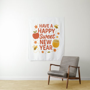 Happy Sweet New Year Tapestry