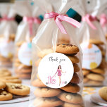 Happy sweet sixteen, 16th birthday classic round sticker<br><div class="desc">happy sweet 16th,  happy birthday,  pink illustration.</div>