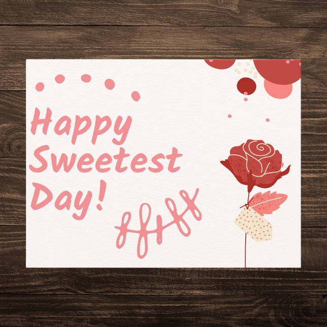 Happy Sweetest Day Red Rose Holiday Postcard (Creator Uploaded)